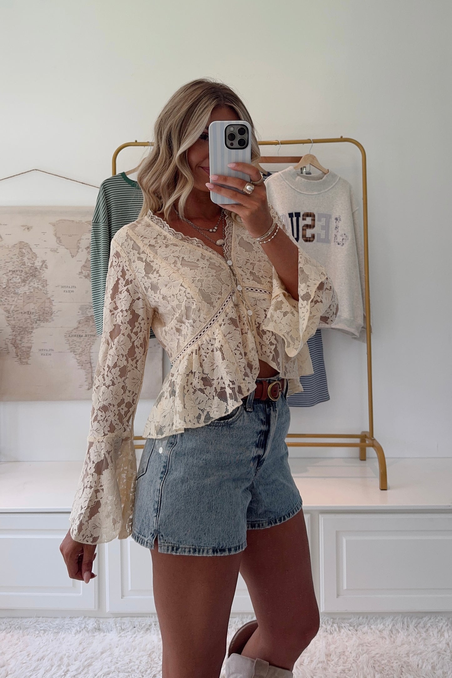 Honey Lace Blouse- Butter Yellow