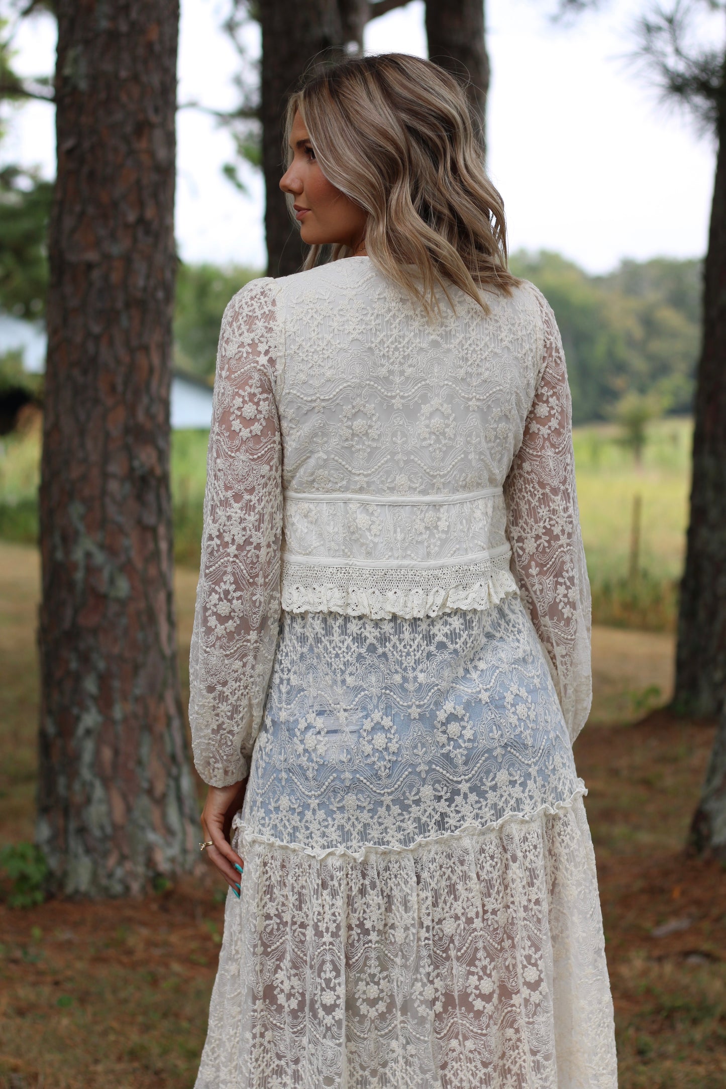 Cowboys & Cabernet Lace Duster- Ecru