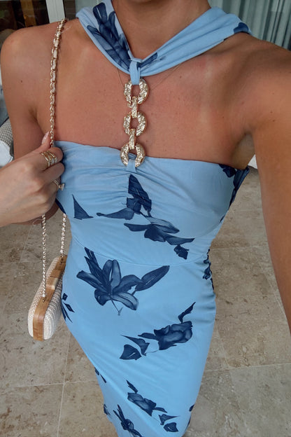 Petal & Sky Dress- Light Blue