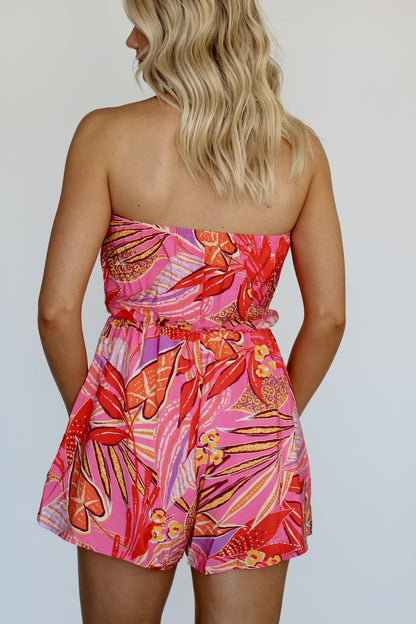 Tropics Tube Romper- Pink Multi