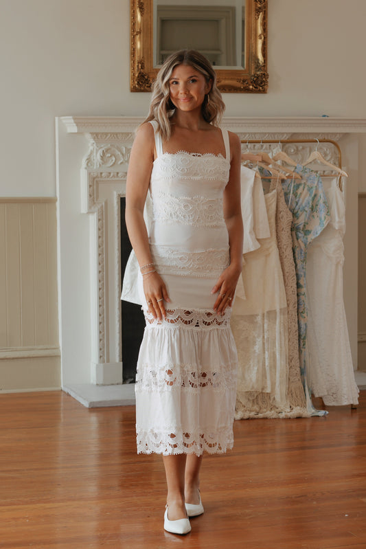 Verona Lace Dress- White