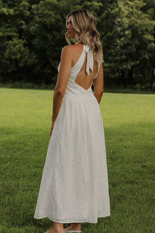 The Ever After Eyelet Dress- White
