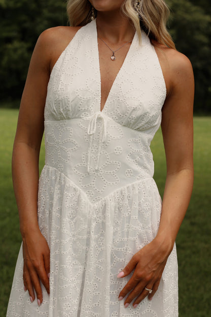 The Ever After Eyelet Dress- White