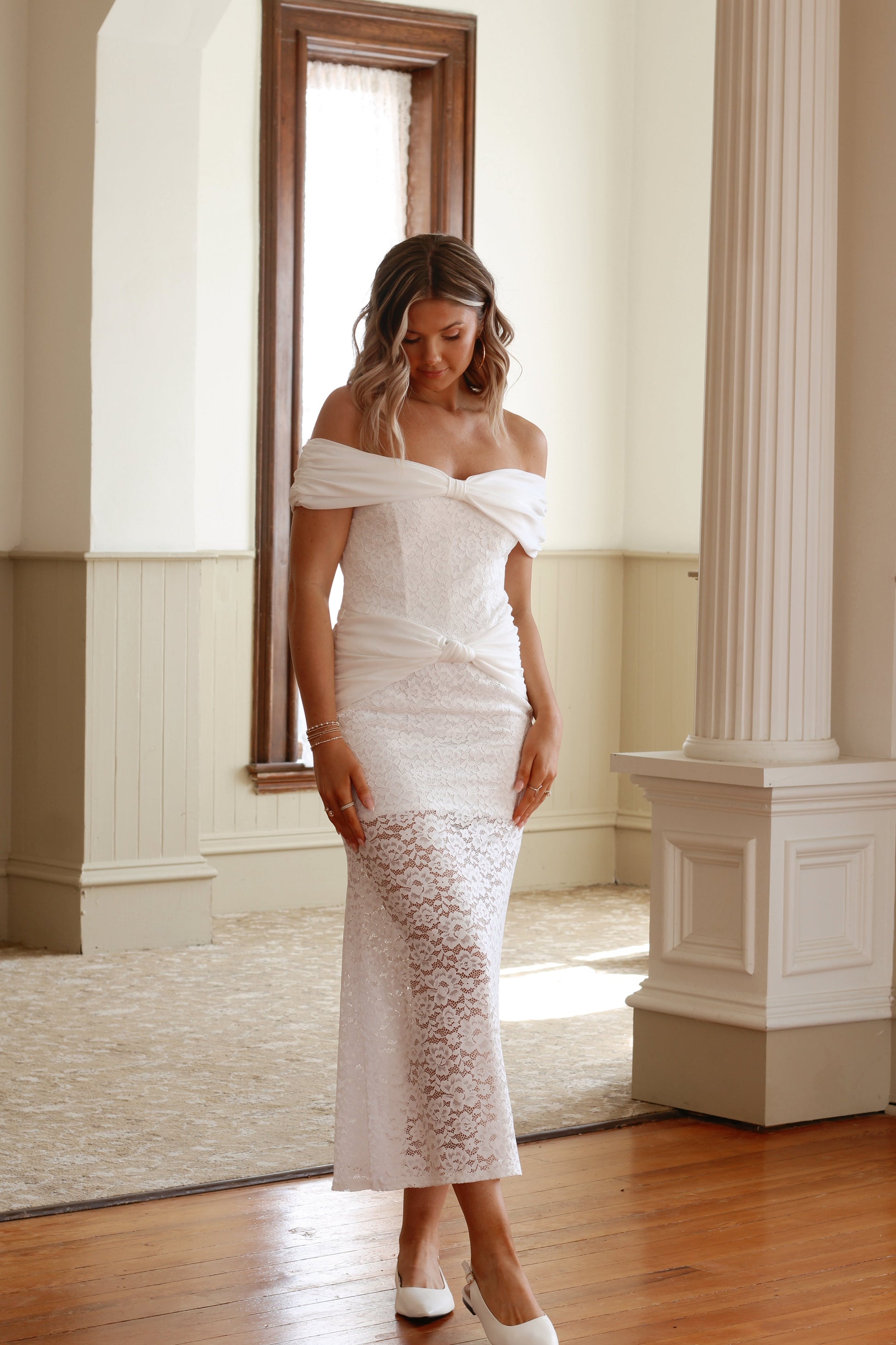 ivory corset maxi dress Shona Joy - La Lune Cumulus Silk Strapless Corset Gown - Ivory