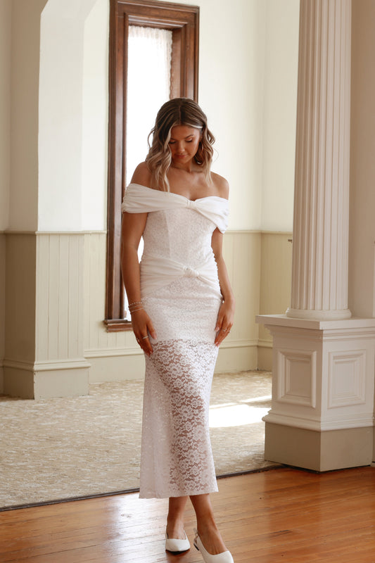 Sweetheart Corset Maxi Dress- Ivory