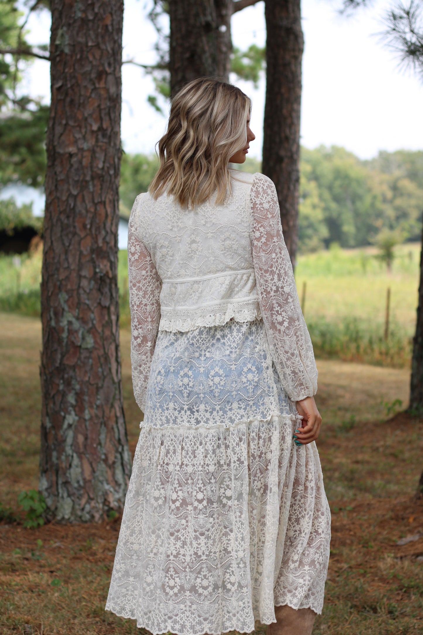 Cowboys & Cabernet Lace Duster- Ecru