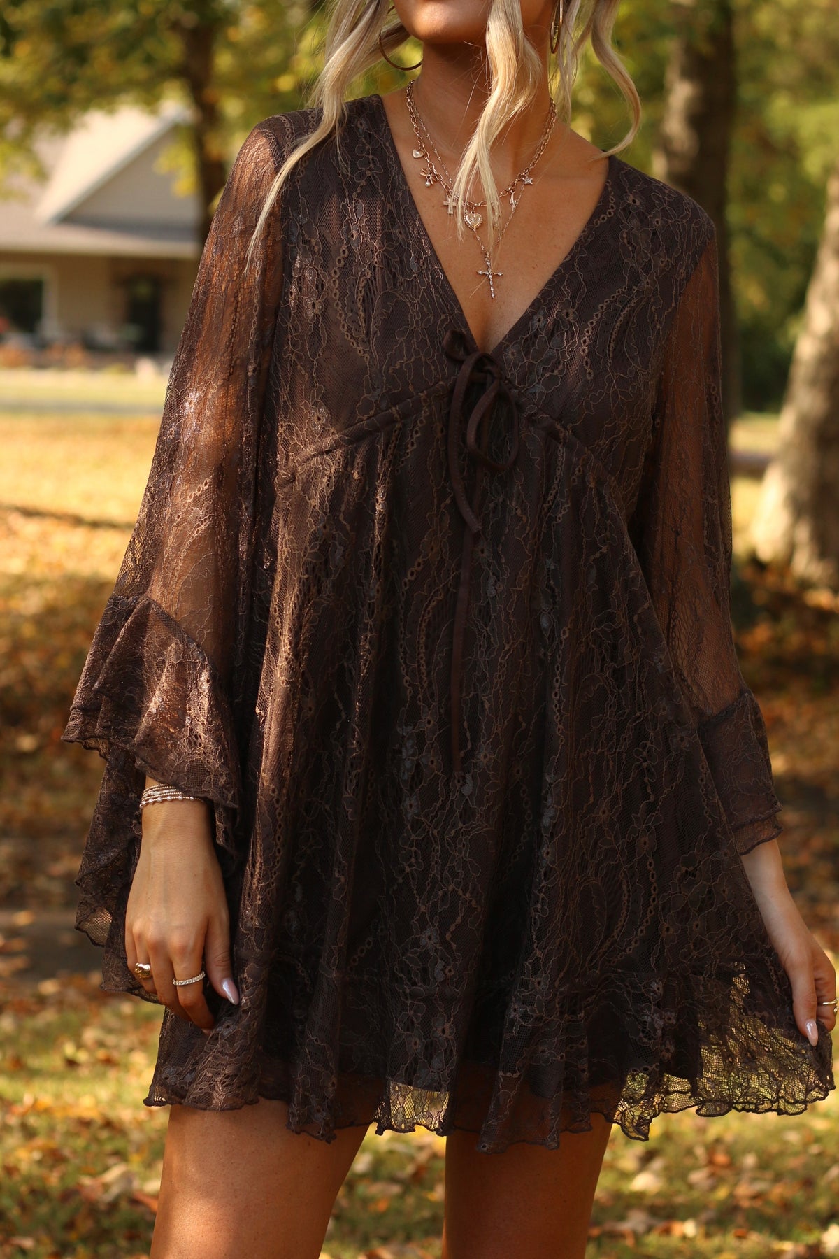 The Belle Meade Mini Dress- Brown