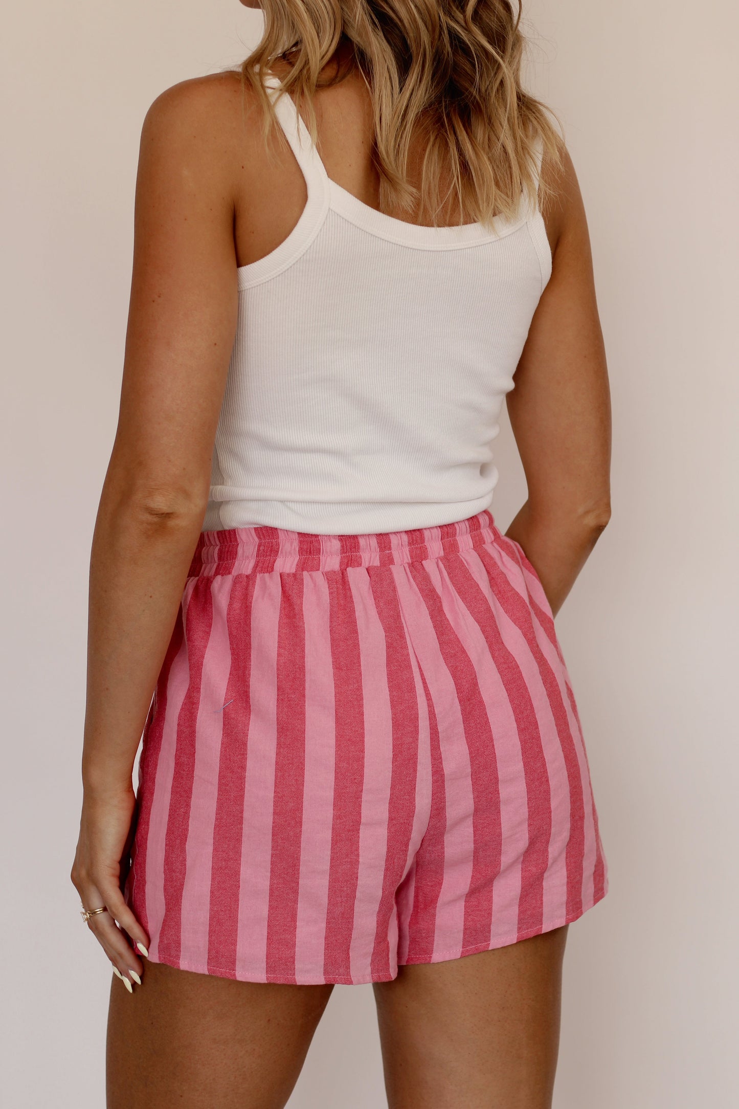 Pink Palms Shorts- Red/Pink
