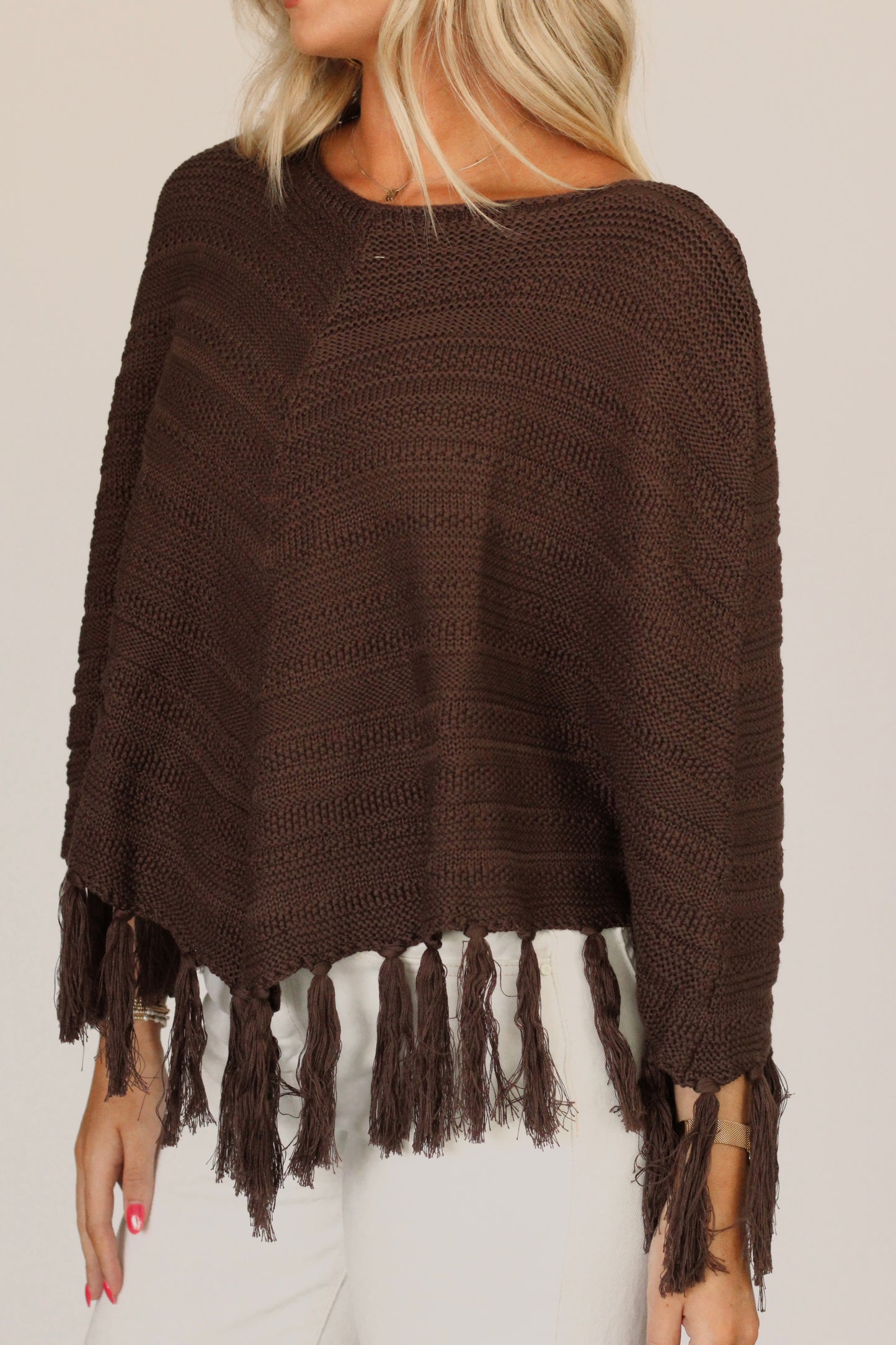 Miss Reagan Poncho- Chocolate
