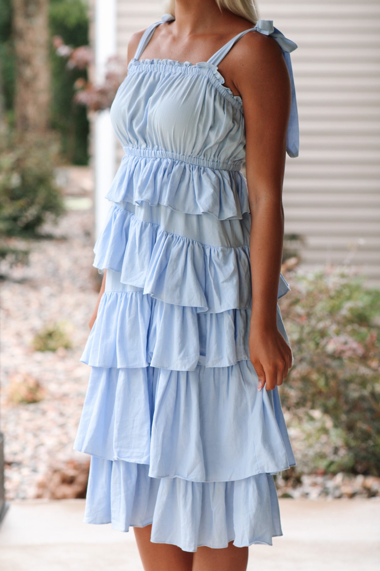 Baby Blue Midi Dress - Blue