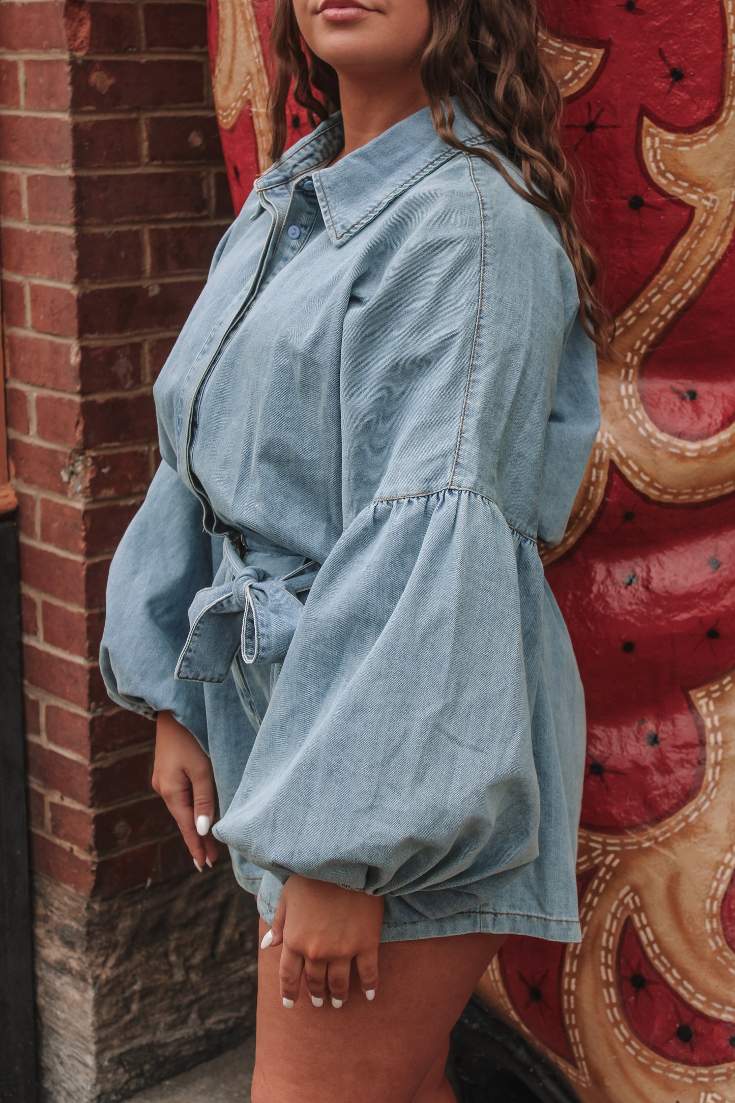 Rebekah Romper- Denim