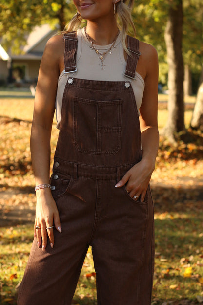 The Saturday Market Overalls- Brown