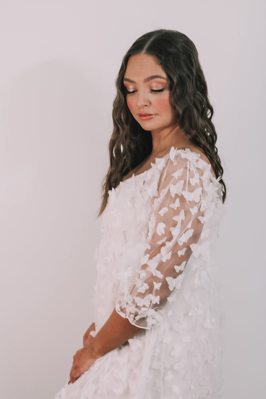 Lifetime of Butterflies Dress- White