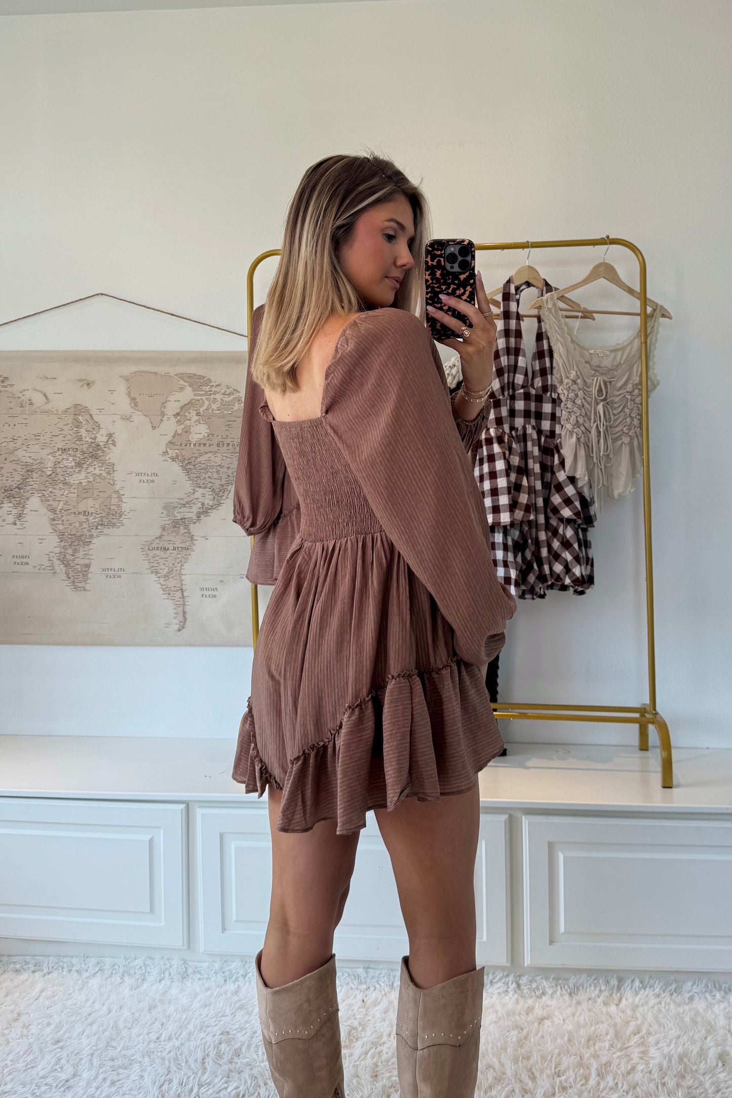 Rodeo Ruffle Romper- Toffee