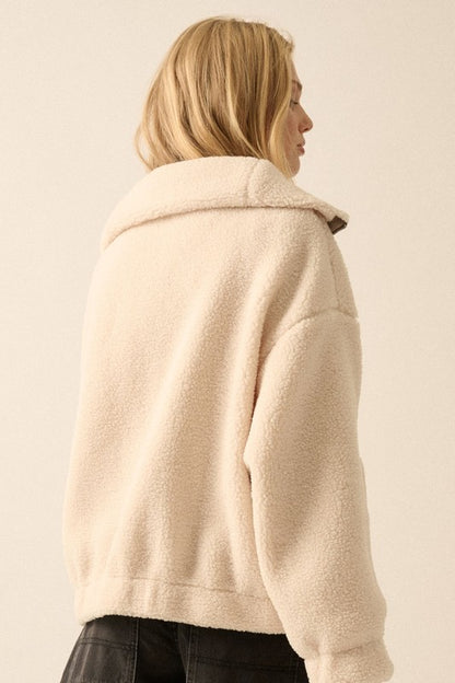 Snowed In Sherpa Pullover- Cream