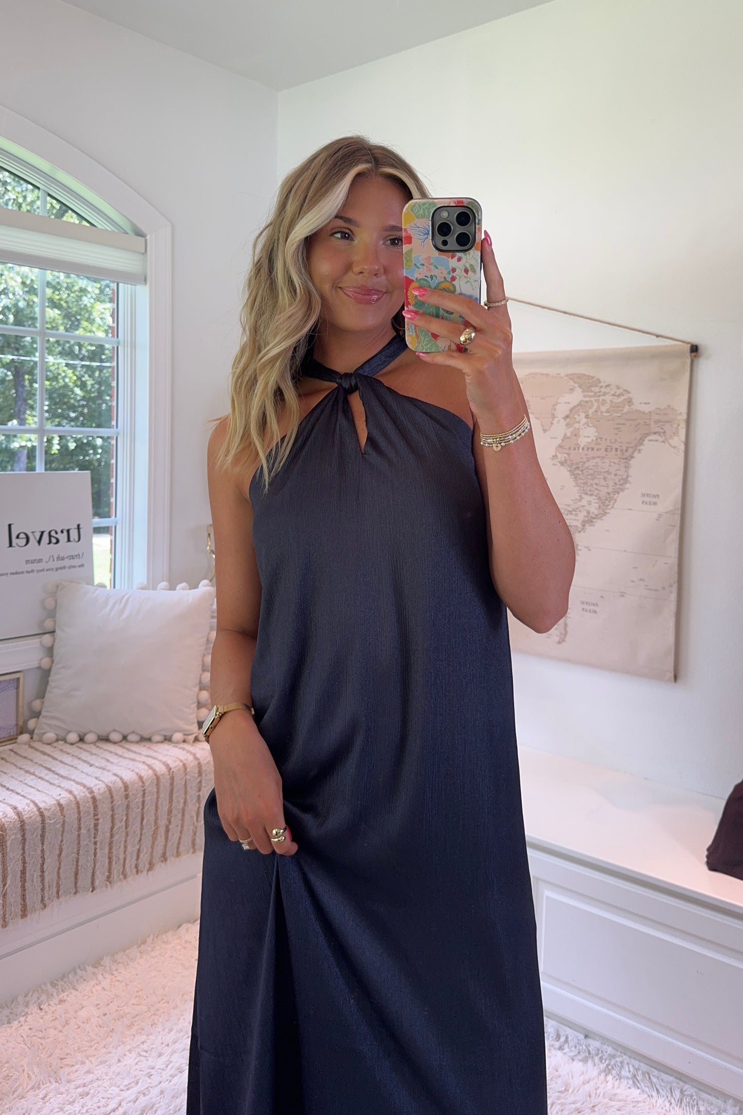 Midnight in Florence Maxi Dress- Navy