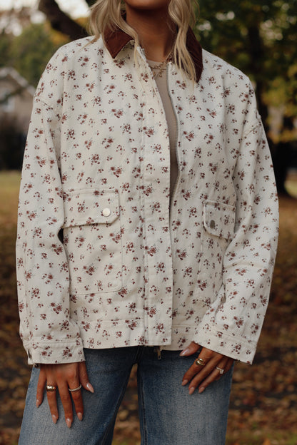 The Marigold Denim Jacket- Ivory Multi
