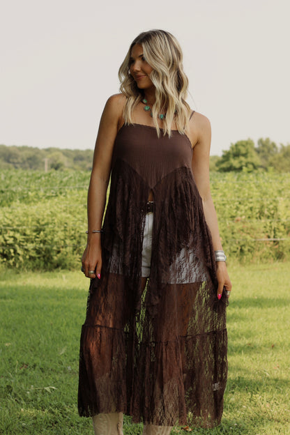 Nashville Daydream Maxi Top- Brown