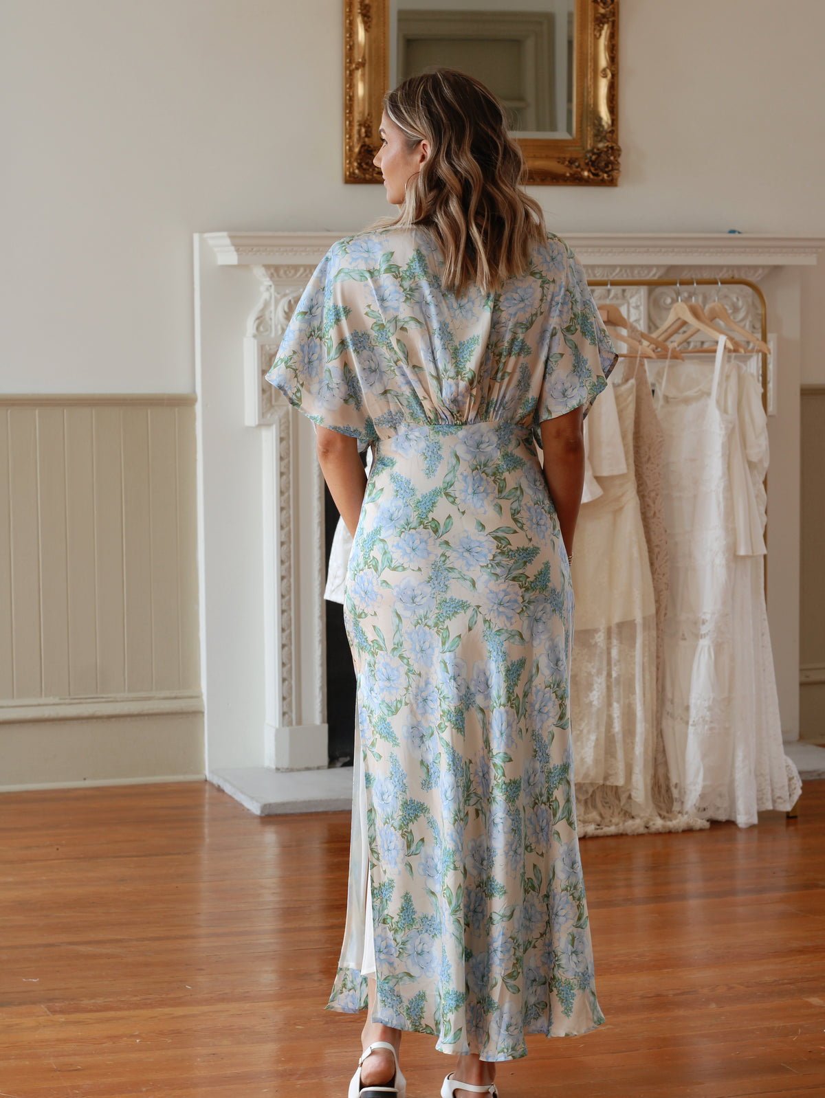 Stolen Love Blouson Maxi Dress- Delicate Blues