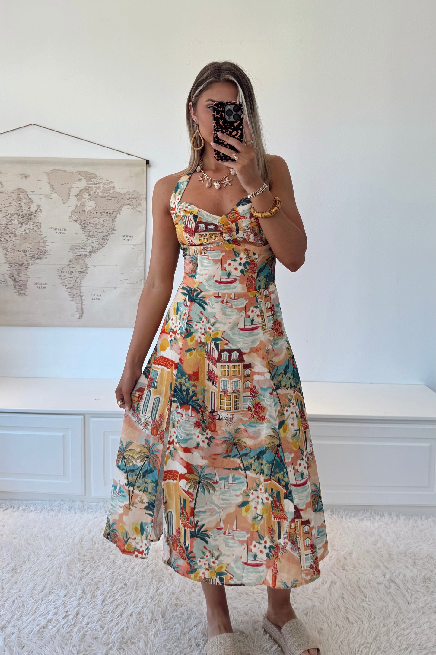 Timeless Tropics Midi Dress- Sunset Isle