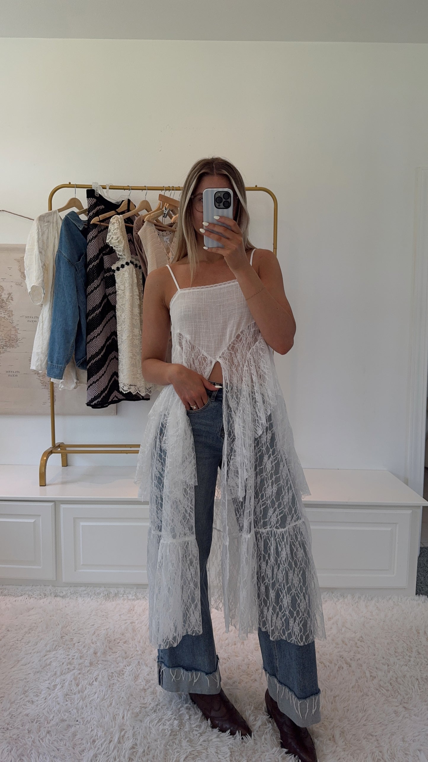 Nashville Daydream Maxi Top- White