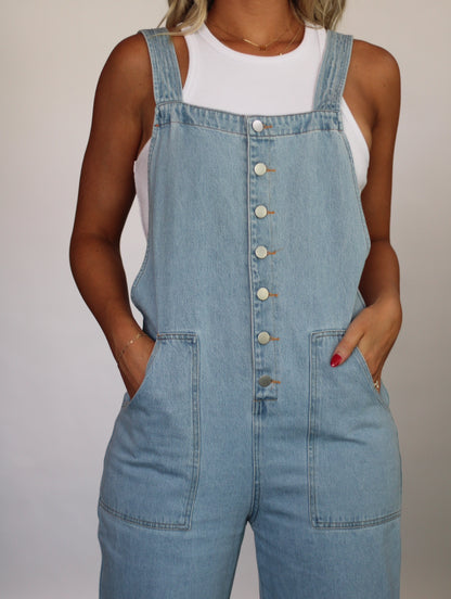 All American Overalls- Medium Denim