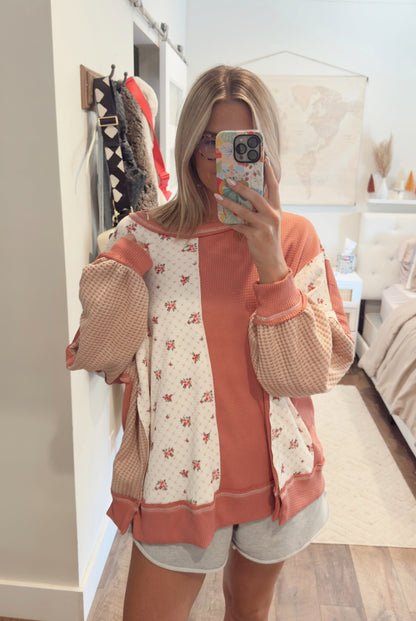 Wander in Bloom Crewneck- Dusty Pink
