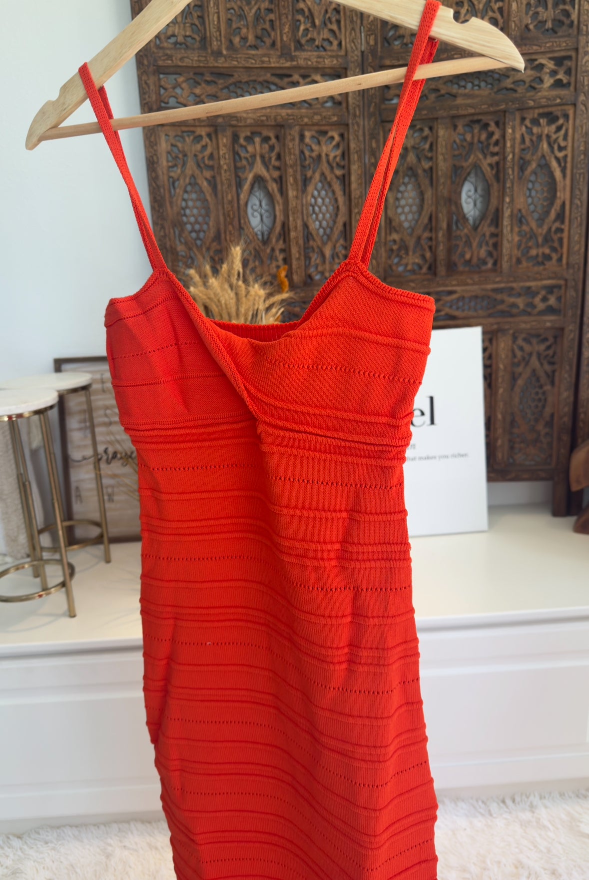 Blood Orange Marg Twist Maxi Dress- Orange