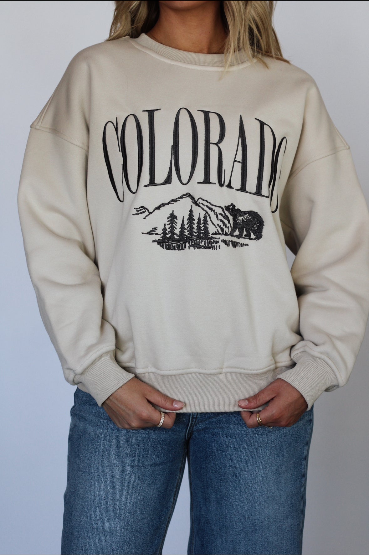 Colorado Oversized Sweatshirt- Beige