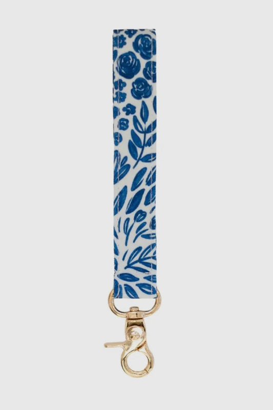 Porcelain Floral Wristlet Keychain