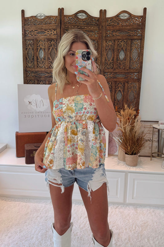American Honey Patchwork Tank- Multi