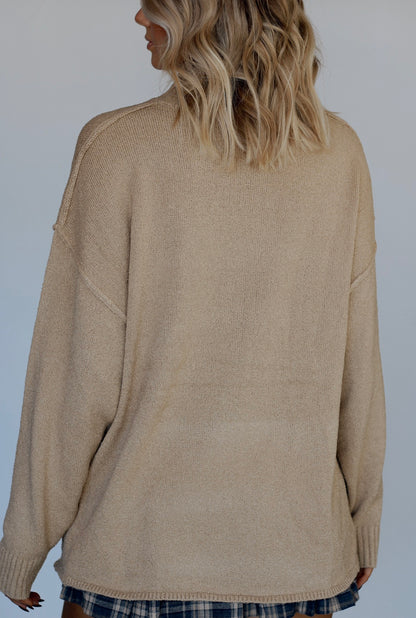 Trinity Textured Knit Sweater- Sand