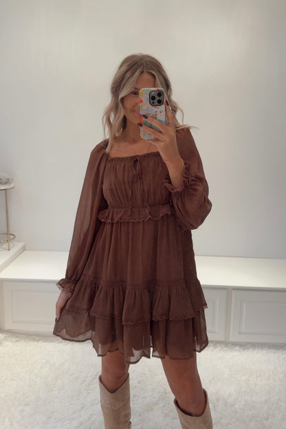 Mocha Muse Mini Dress- Mocha