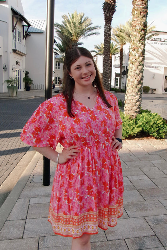 Citrus Bloom Sundress- Pink *PLUS*