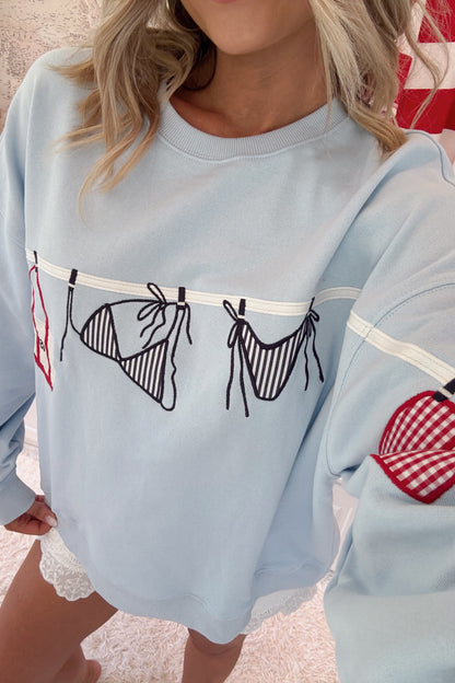Shoreline Daydream Sweatshirt- Light Blue