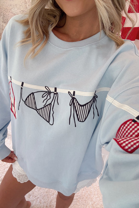 Shoreline Daydream Sweatshirt- Light Blue