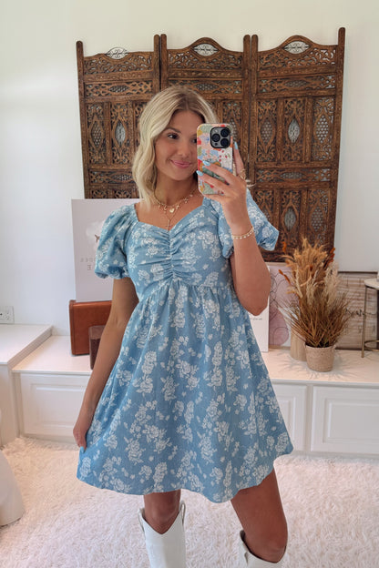Bluebird Blossom Dress- Light Denim *S-3XL*