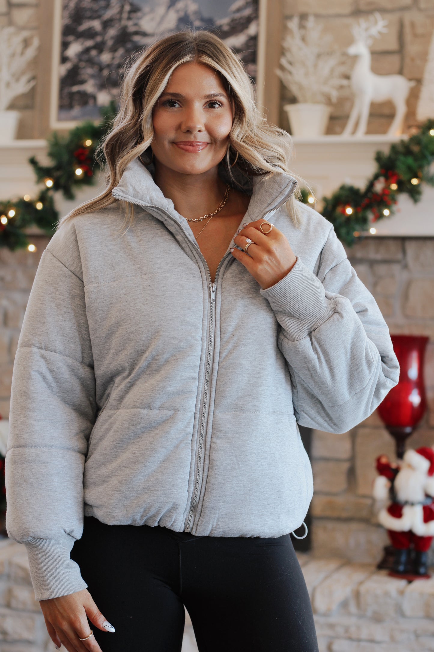 Snowball Jersey Puffer- Gray