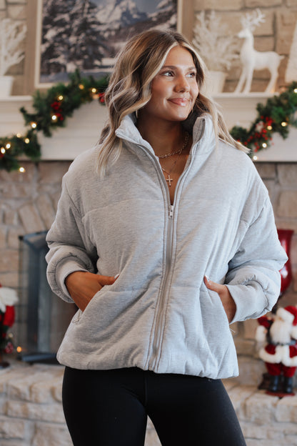 Snowball Jersey Puffer- Gray