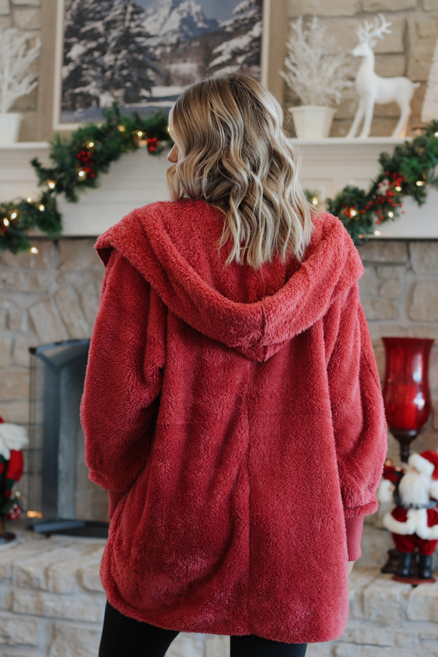 Fireside Fuzzy Jacket- Red
