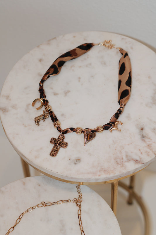 In The Jungle Western Scarf Necklace