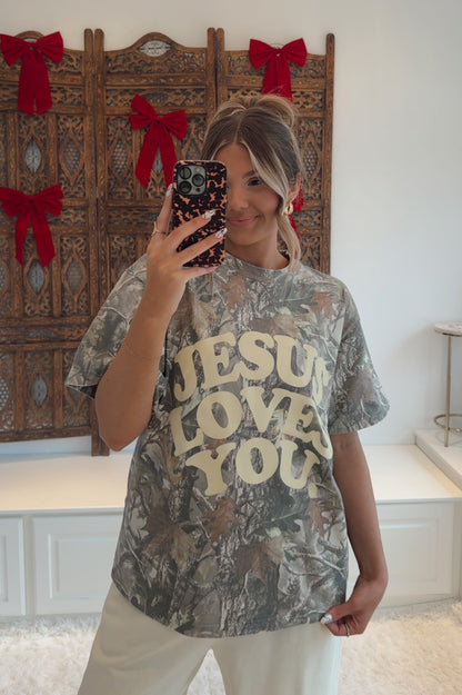 JESUS LOVES YOU TEE- CAMO