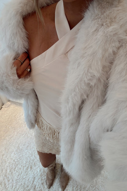 Snowfall Fur Coat- Cream