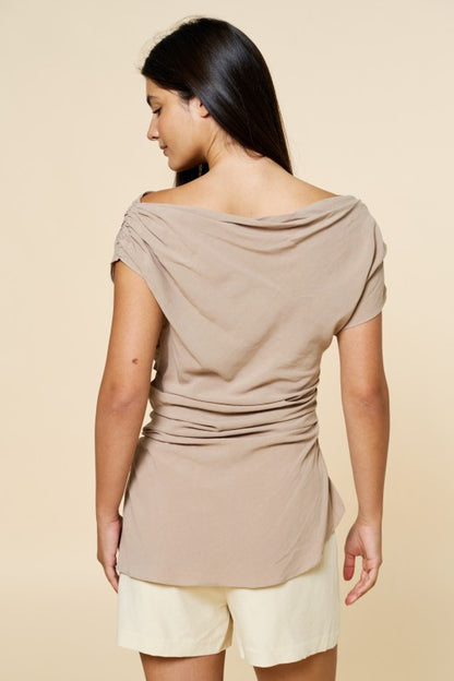 Ryman Ruched Top- Taupe