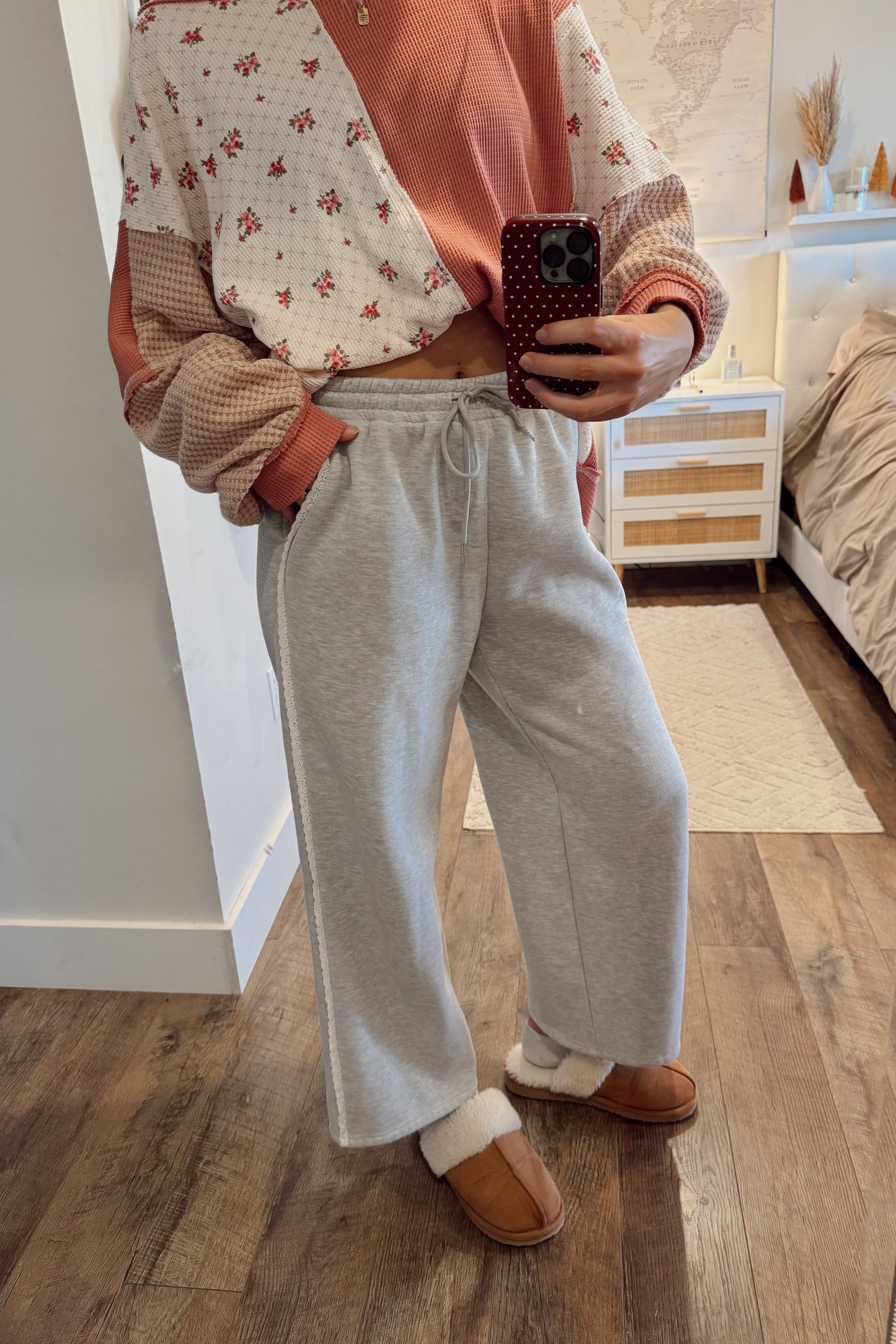 Coquette Lounge Pants- Gray