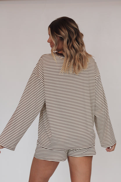 Soft Landing Stripe Set- Cream/Brown