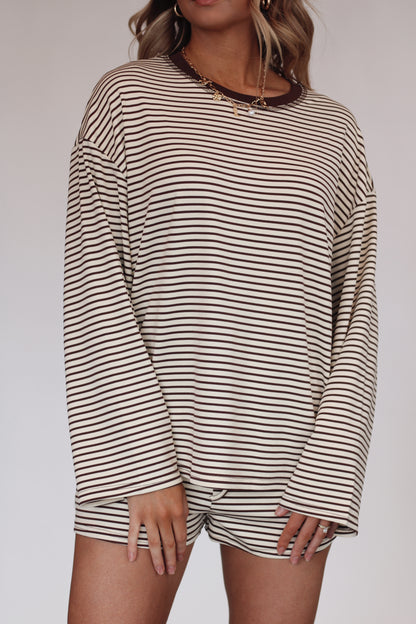 Soft Landing Stripe Set- Cream/Brown