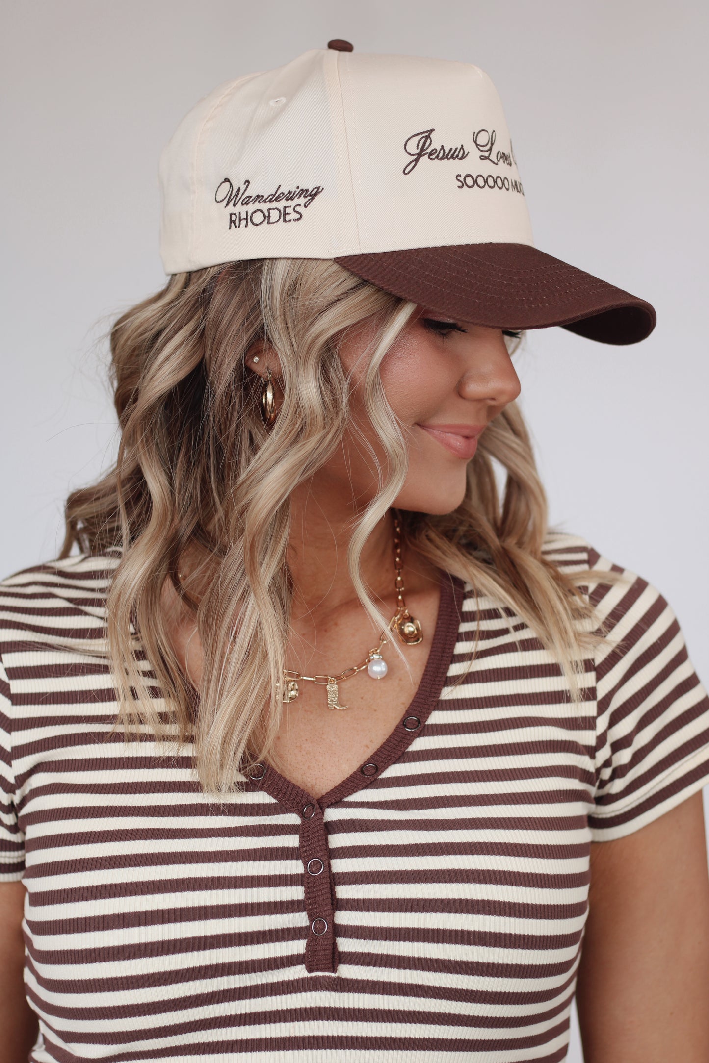 Jesus Loves You Soooo Much Hat- Brown/Natural