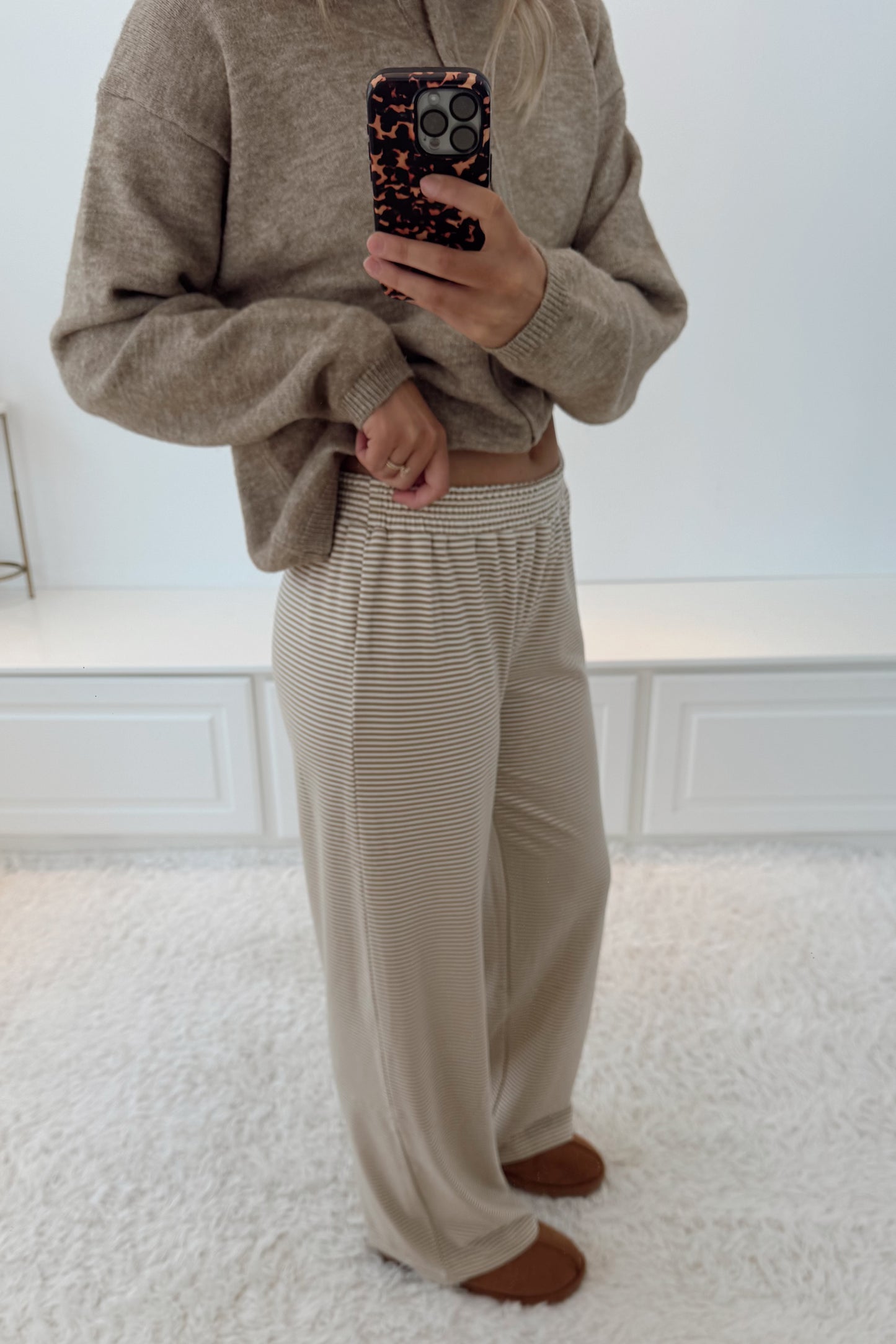 Drift Away Stripe Pants- Beige