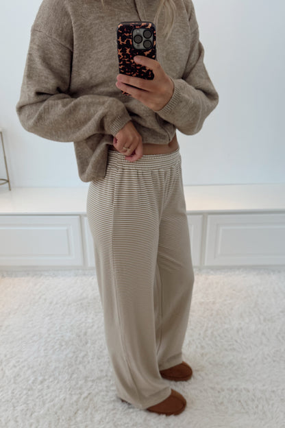 Drift Away Stripe Pants- Beige